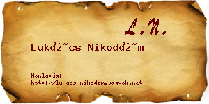 Lukács Nikodém névjegykártya